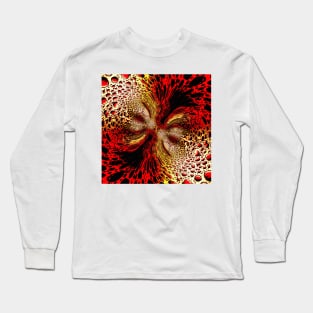 CYCLONE PATTERNED RED RAİN DROPS Long Sleeve T-Shirt